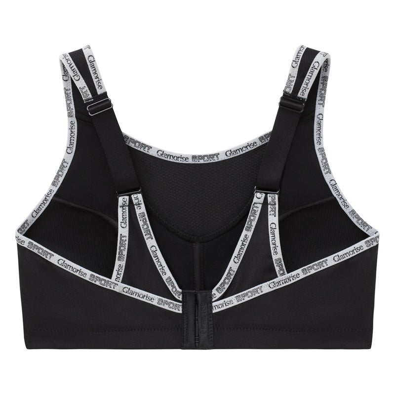 Glamorise Full Figure Plus Size No-Bounce Camisole Sports Bra Wirefree #1066 Black - Image 4